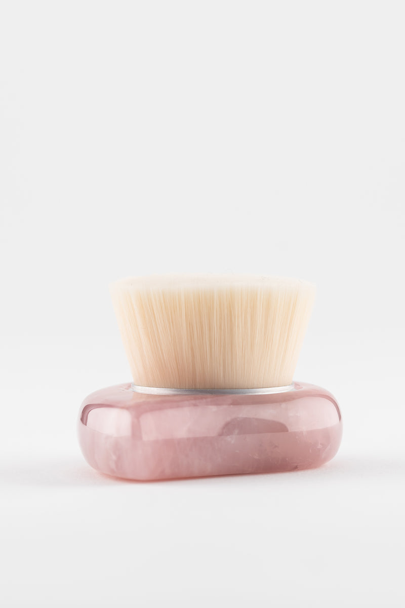 Cepillo de limpieza facial de cuarzo rosa